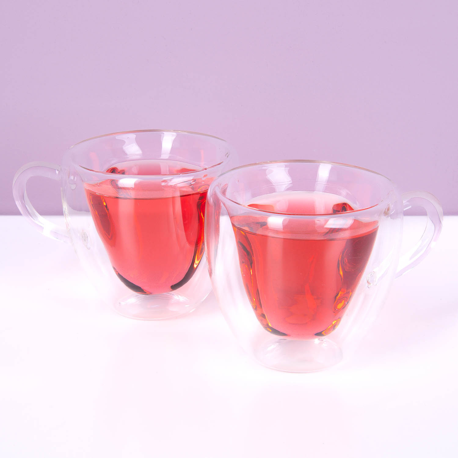 Double-walled thermo-glass with heart shape, ca. 9 x 8,3 cm, ca. 180 ml, brosilicate glass, set of 2 pcs in gift box-Zij aanzicht