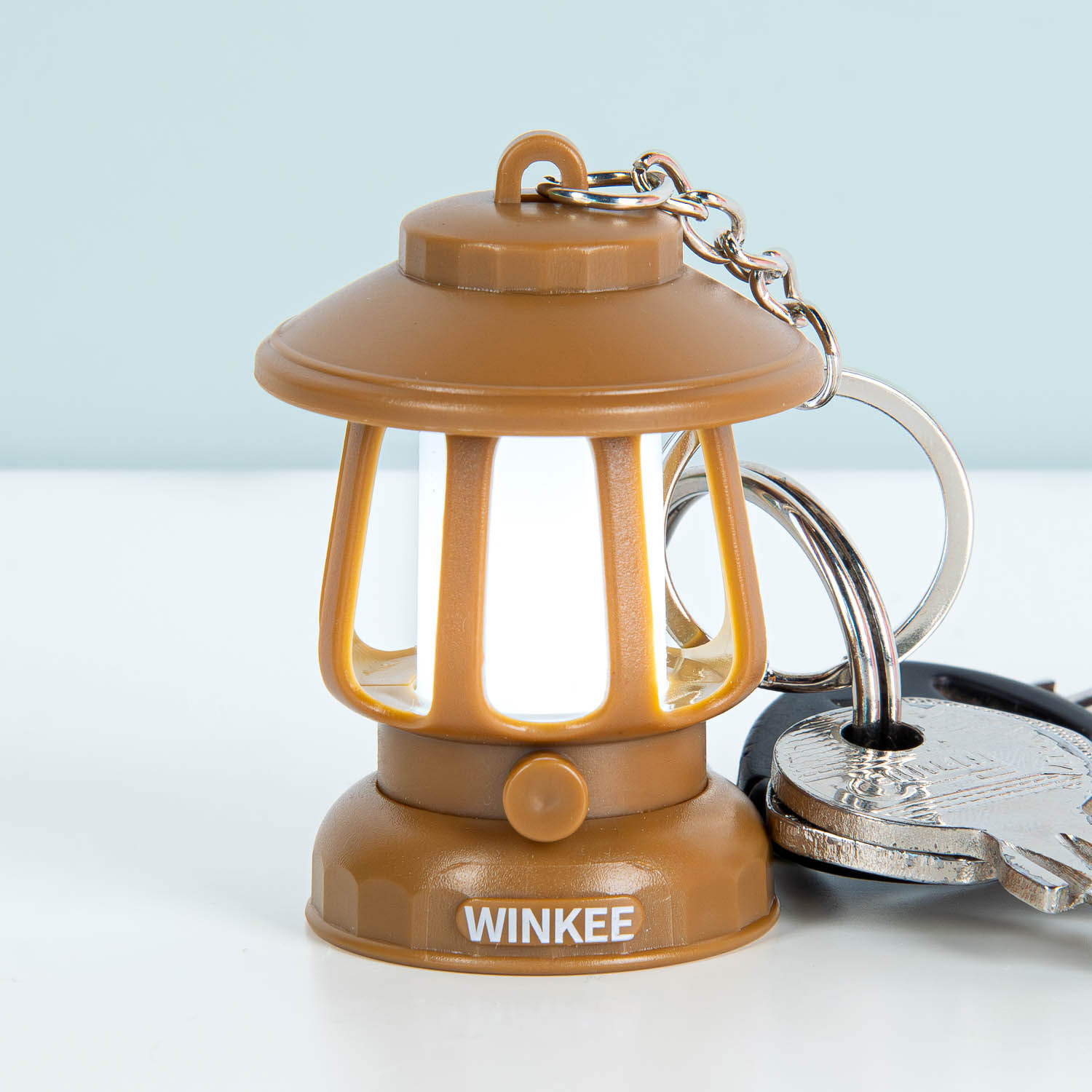 Mini lantaarn sleutelhanger met licht-Licht aan