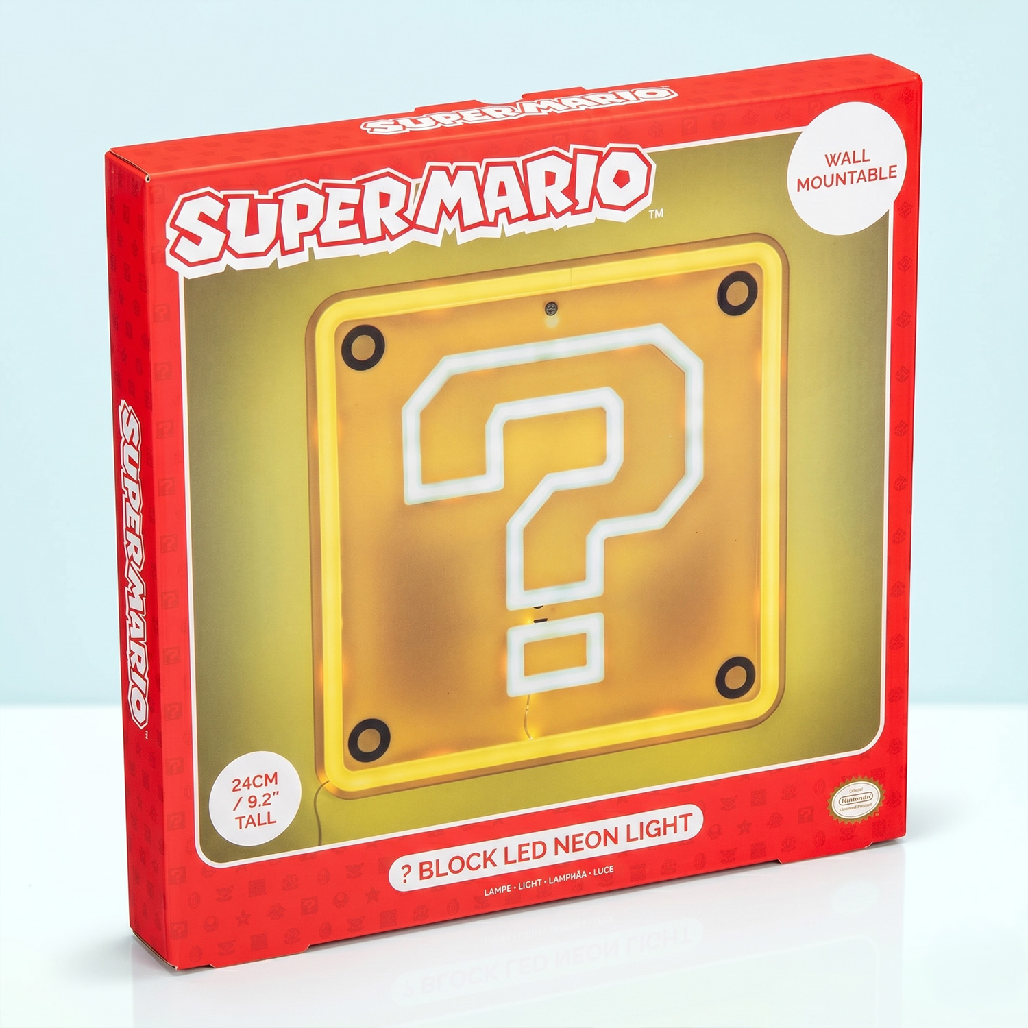 Super Mario Question Block neon muurlamp-Verpakking
