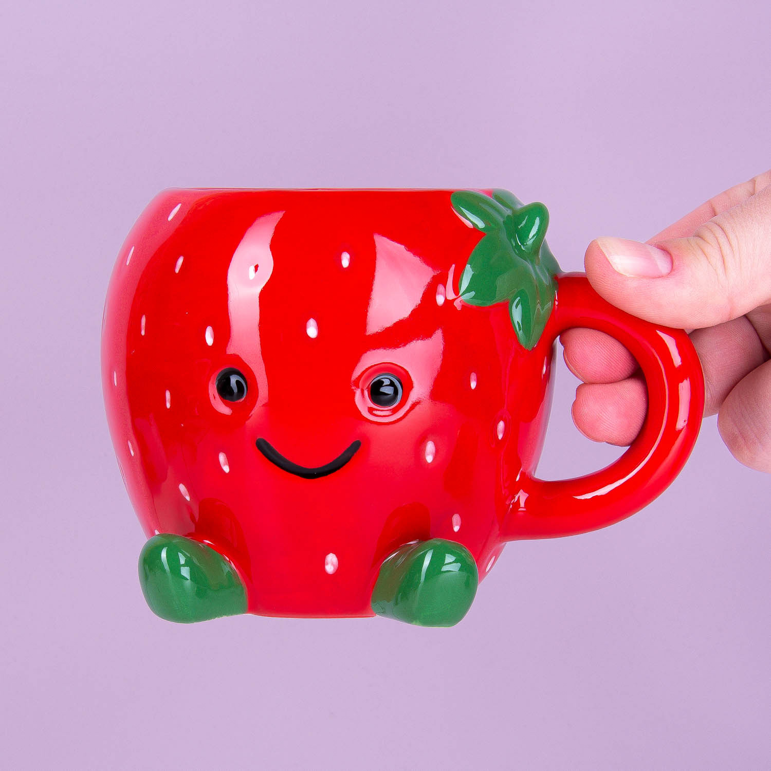 Mug, Kawaii Strawberry-Met hand