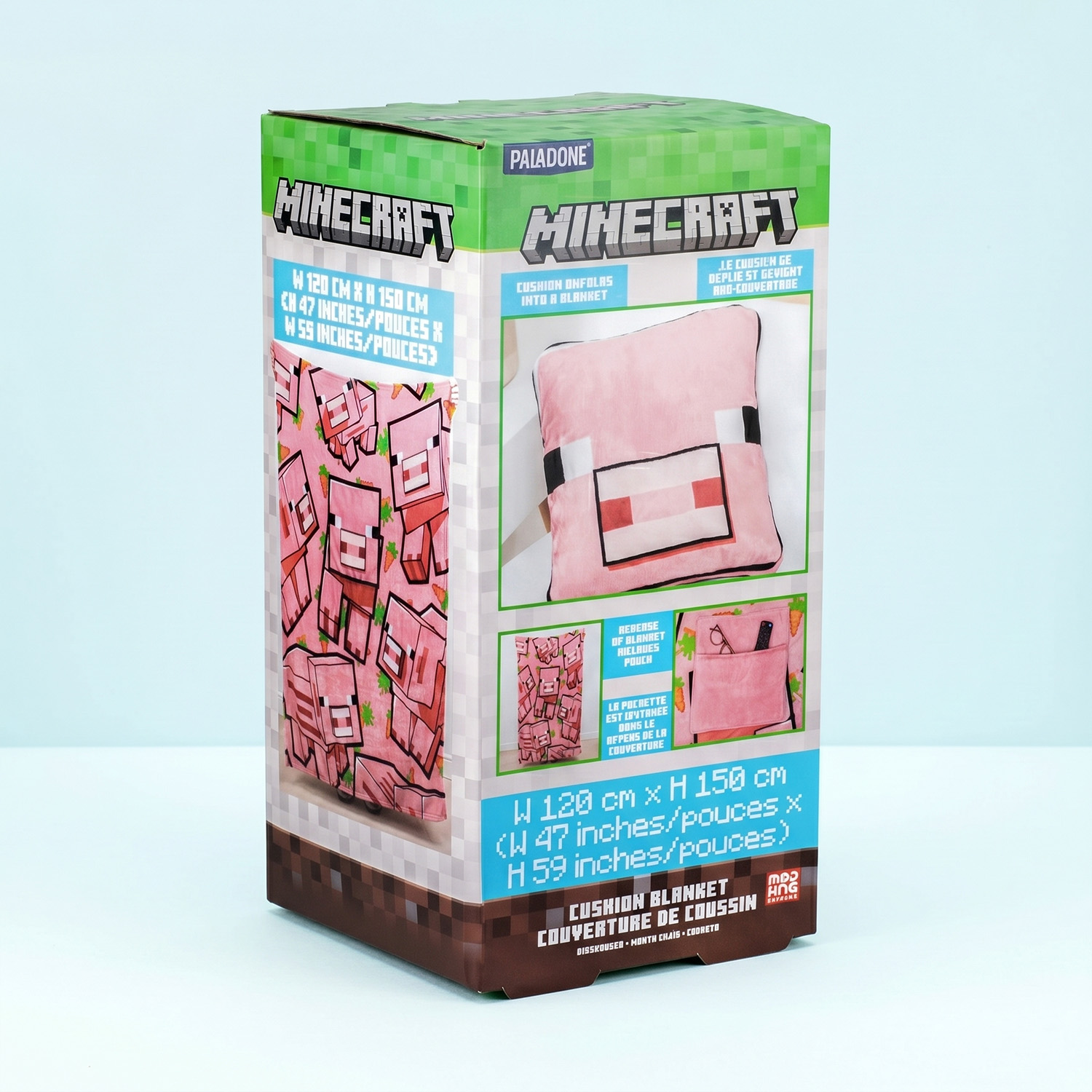 Minecraft Pig kussen en deken in รฉรฉn-verpakking